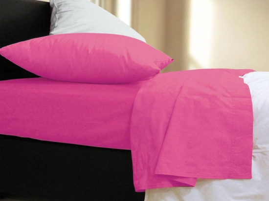 Σεντόνι Basic Fuchsia Nef-Nef Μονό 170x270cm Χωρίς Λάστιχο 100% Βαμβάκι