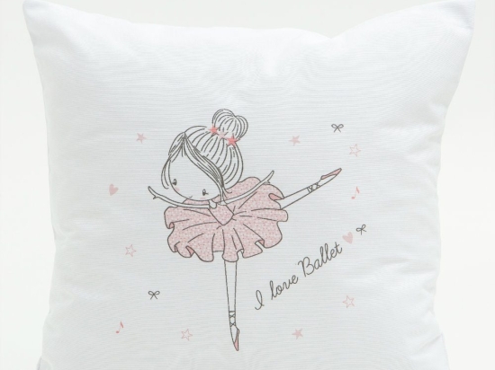 Borea Μαξιλάρι Διακοσμητικό Printed Ballet 45 x 45 cm Λευκό