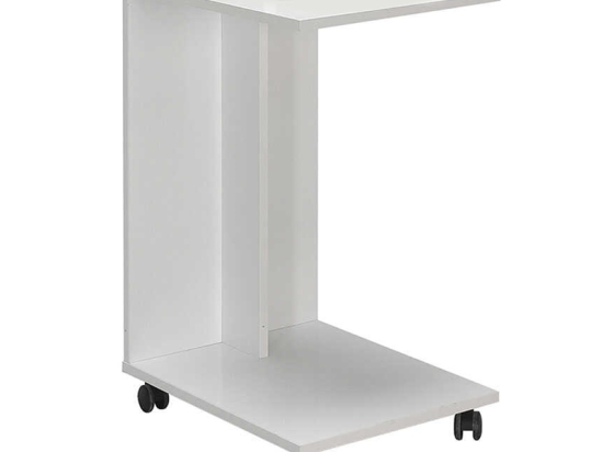 ΒΟΗΘΗΤΙΚΟ ΤΡΑΠΕΖΙ C-SHAPED MEGAPAP ΑΠΟ ΜΕΛΑΜΙΝΗ ΣΕ ΧΡΩΜΑ ΛΕΥΚΟ 35X45X65ΕΚ.