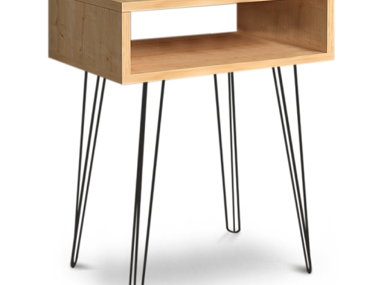 ΚΟΜΟΔΙΝΟ FIONA MEGAPAP ΜΕΤΑΛΛΙΚΟ - ΜΕΛΑΜΙΝΗΣ ΧΡΩΜΑ OAK 55X35X58ΕΚ.
