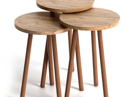 ΒΟΗΘΗΤΙΚΑ ΤΡΑΠΕΖΑΚΙΑ ROMA MEGAPAP ΑΠΟ ΜΕΛΑΜΙΝΗ ΧΡΩΜΑ PINE OAK