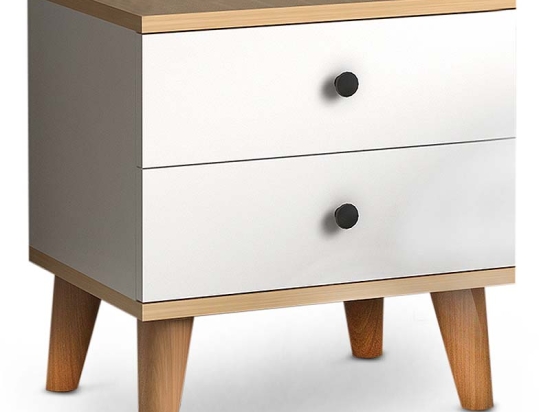 ΚΟΜΟΔΙΝΟ LUCE MEGAPAP ΑΠΟ ΜΕΛΑΜΙΝΗ ΧΡΩΜΑ ΛΕΥΚΟ - OAK 45X35X47ΕΚ.