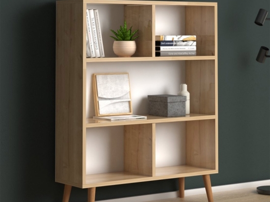ΒΙΒΛΙΟΘΗΚΗ ΜΕΛΑΜΙΝΗΣ CUBE MEGAPAP ΧΡΩΜΑ OAK 80X24X100ΕΚ.
