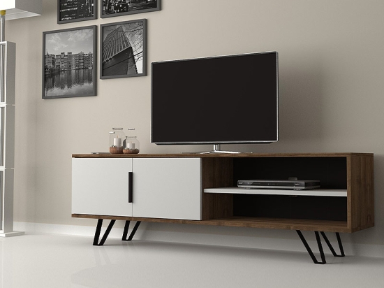 ΕΠΙΠΛΟ ΤΗΛΕΟΡΑΣΗΣ FOOT MEGAPAP ΧΡΩΜΑ ΚΑΡΥΔΙ - ΛΕΥΚΟ 160X35X49ΕΚ.