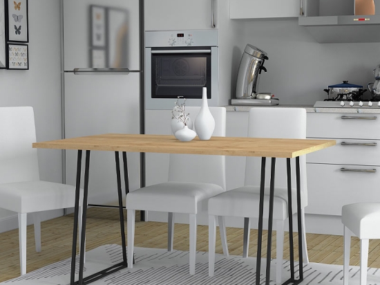 ΤΡΑΠΕΖΙ GABLE MEGAPAP ΧΡΩΜΑ ΦΥΣΙΚΟ ΟΞΙΑΣ - ΑΝΘΡΑΚΙ 140X80X76ΕΚ.
