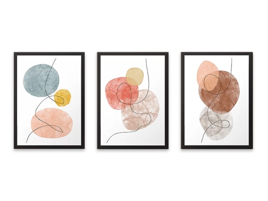 ΠΙΝΑΚΑΣ "CIRCLES" MEGAPAP 3 ΤΜΧ. ΣΕ ΠΛΑΙΣΙΟ 35X45X2ΕΚ.