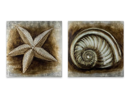 ΠΙΝΑΚΕΣ ΣΕ ΚΑΜΒΑ "STARFISH - SHELL" MEGAPAP 2 ΤΜΧ. ΨΗΦΙΑΚΗΣ ΕΚΤΥΠΩΣΗΣ 103X50X3ΕΚ.