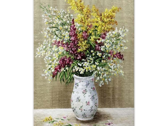 ΠΙΝΑΚΑΣ ΣΕ ΚΑΜΒΑ "FLOWERS IN VASE" MEGAPAP ΨΗΦΙΑΚΗΣ ΕΚΤΥΠΩΣΗΣ 60X90X3ΕΚ.