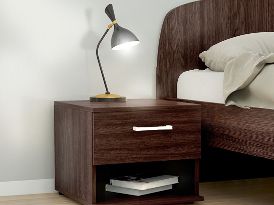 ΚΟΜΟΔΙΝΟ ΜΕΛΑΜΙΝΗΣ RENATO MEGAPAP ΧΡΩΜΑ WENGE 44X35X43ΕΚ.