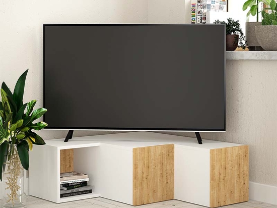 ΕΠΙΠΛΟ ΤΗΛΕΟΡΑΣΗΣ ΓΩΝΙΑΚΟ COMPACT MEGAPAP ΧΡΩΜΑ ΛΕΥΚΟ - ΦΥΣΙΚΟ ΟΞΙΑΣ 94,2X90,6X31,4ΕΚ.