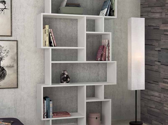 ΒΙΒΛΙΟΘΗΚΗ KARMATO MEGAPAP ΧΡΩΜΑ ΛΕΥΚΟ 96X25,5X168,5ΕΚ.