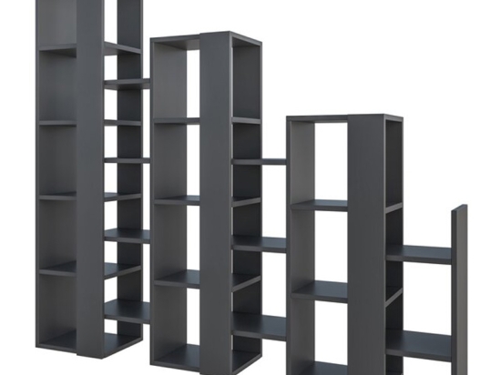 ΒΙΒΛΙΟΘΗΚΗ ΜΕΛΑΜΙΝΗΣ LIFT MEGAPAP ΧΡΩΜΑ ΑΝΘΡΑΚΙ 163,5X29X151ΕΚ.