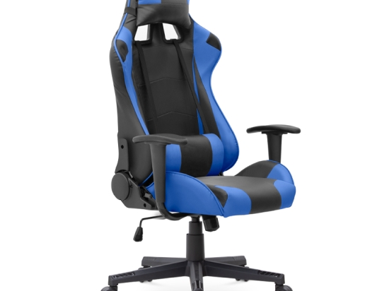 ΚΑΡΕΚΛΑ ΓΡΑΦΕΙΟΥ GAMING ALONSO MEGAPAP ΑΠΟ ΤΕΧΝΟΔΕΡΜΑ ΧΡΩΜΑ ΜΠΛΕ - ΜΑΥΡΟ 67X70X125/135 ΕΚ.