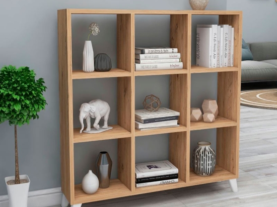 ΒΙΒΛΙΟΘΗΚΗ ΜΕΛΑΜΙΝΗΣ SAUL MEGAPAP ΧΡΩΜΑ PINE OAK 88,2X20X88,2ΕΚ.