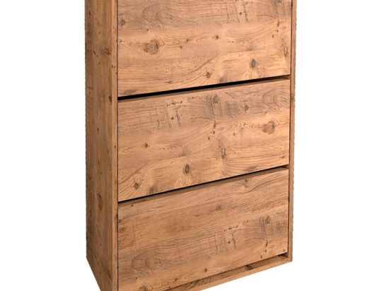 ΠΑΠΟΥΤΣΟΘΗΚΗ ΜΕΛΑΜΙΝΗΣ NAVE MEGAPAP 18 ΖΕΥΓΩΝ ΧΡΩΜΑ PINE OAK 73,6X24X110ΕΚ.