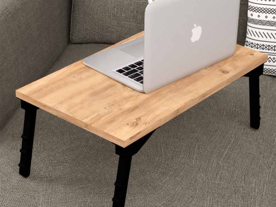 ΤΡΑΠΕΖΑΚΙ LAPTOP SIDON MEGAPAP ΑΠΟ ΜΕΛΑΜΙΝΗ ΧΡΩΜΑ PINE OAK 60X35,5X23,5ΕΚ.
