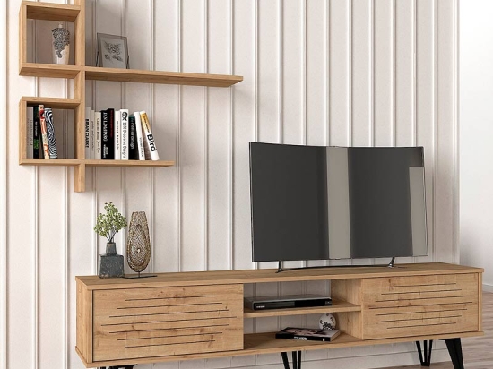 ΣΥΝΘΕΣΗ ΤΗΛΕΟΡΑΣΗΣ SALERNO MEGAPAP ΧΡΩΜΑ SAPPHIRE OAK 180X35X51ΕΚ.