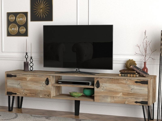 ΕΠΙΠΛΟ ΤΗΛΕΟΡΑΣΗΣ COSTA MEGAPAP ΧΡΩΜΑ VINTAGE PATIK - ΜΑΥΡΟ 180X29,5X49ΕΚ.