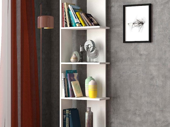 ΒΙΒΛΙΟΘΗΚΗ PERLA MEGAPAP ΧΡΩΜΑ ΛΕΥΚΟ 48X22X170ΕΚ.