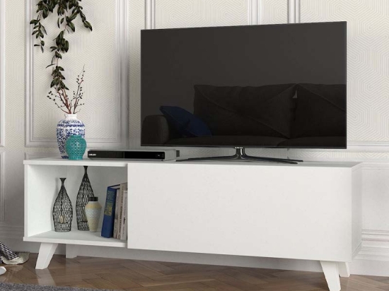 ΕΠΙΠΛΟ ΤΗΛΕΟΡΑΣΗΣ SMART MEGAPAP ΑΠΟ ΜΕΛΑΜΙΝΗ ΧΡΩΜΑ ΛΕΥΚΟ 140X35X47ΕΚ.