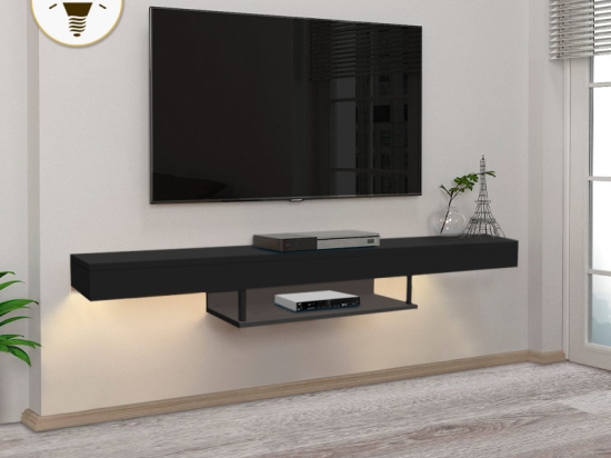 ΕΠΙΠΛΟ ΤΗΛΕΟΡΑΣΗΣ ΕΠΙΤΟΙΧΙΟ ALBARES MEGAPAP ΜΕ LED ΧΡΩΜΑ ΜΑΥΡΟ 150X29,6X22ΕΚ.
