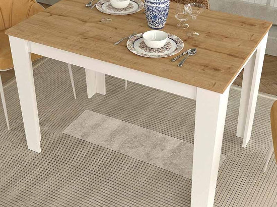 ΤΡΑΠΕΖΙ DARLEN MEGAPAP ΧΡΩΜΑ ΛΕΥΚΟ - SAPPHIRE OAK 110X72X74ΕΚ.