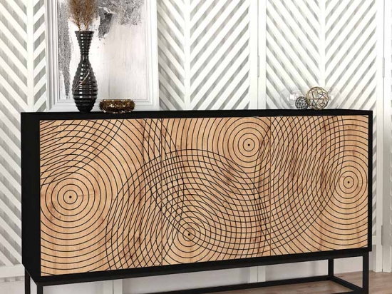 ΜΠΟΥΦΕΣ THEMIS MEGAPAP ΧΡΩΜΑ ΜΑΥΡΟ - SAPPHIRE OAK 150X35X83,6ΕΚ.