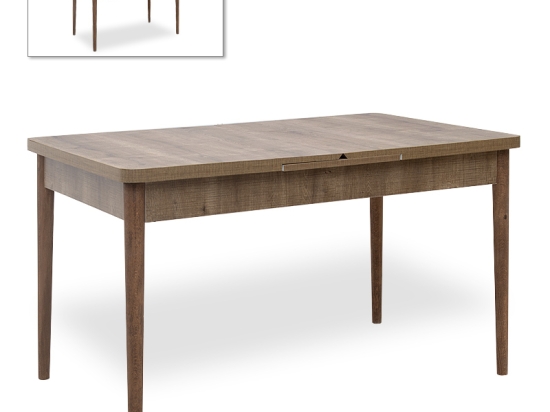 ΤΡΑΠΕΖΙ BRUNO MEGAPAP ΕΠΕΚΤΕΙΝΟΜΕΝΟ ΑΠΟ MDF/ ΞΥΛΟ ΧΡΩΜΑ ΑΝΟΙΧΤΟ ΚΑΡΥΔΙ 130/168X80X77ΕΚ.