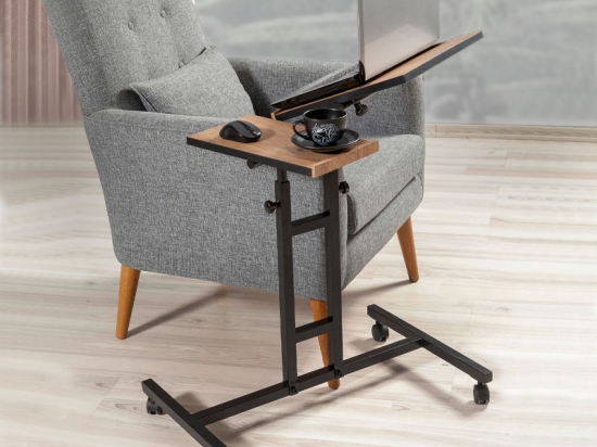 ΤΡΑΠΕΖΑΚΙ ΒΟΗΘΗΤΙΚΟ - LAPTOP FRENK MEGAPAP ΠΟΛΥΜΟΡΦΙΚΟ ΜΕΤΑΛΛΙΚΟ - ΜΕΛΑΜΙΝΗΣ ΧΡΩΜΑ ATLANTIC PINE 67X45,5X62/87ΕΚ.
