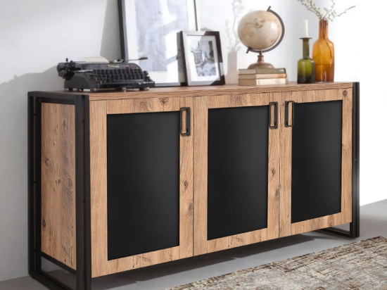 ΜΠΟΥΦΕΣ ATLAS MEGAPAP ΑΠΟ ΜΕΛΑΜΙΝΗ ΧΡΩΜΑ ATLANTIC PINE - ΜΑΥΡΟ 140X45X80ΕΚ.
