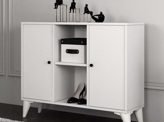 ΚΟΝΣΟΛΑ - ΜΠΟΥΦΕΣ FELIX FLAT MEGAPAP ΧΡΩΜΑ ΛΕΥΚΟ 97,2X30X80,4ΕΚ.
