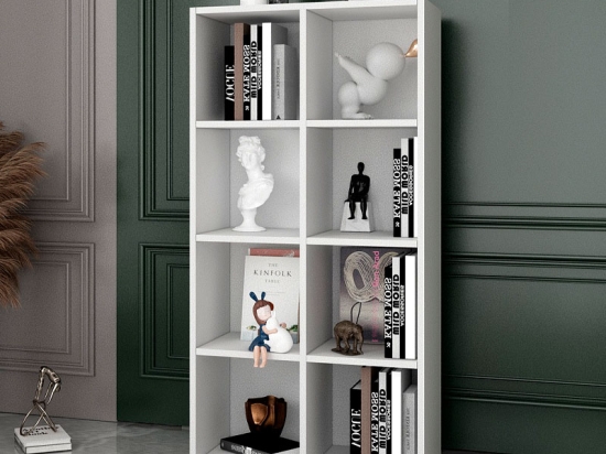 ΒΙΒΛΙΟΘΗΚΗ OLIVER MEGAPAP ΧΡΩΜΑ ΛΕΥΚΟ 65,4X30X129ΕΚ.