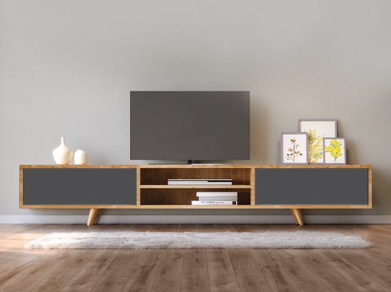 ΕΠΙΠΛΟ ΤΗΛΕΟΡΑΣΗΣ SERINE MEGAPAP ΧΡΩΜΑ SAPPHIRE OAK - ΑΝΘΡΑΚΙ 170X37X45ΕΚ.