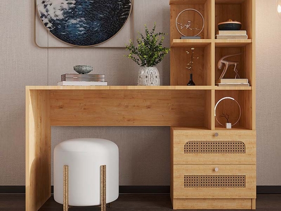 ΓΡΑΦΕΙΟ ΕΡΓΑΣΙΑΣ MELI MEGAPAP ΜΕ ΒΙΒΛΙΟΘΗΚΗ ΧΡΩΜΑ SAPPHIRE OAK 155X60X152ΕΚ.
