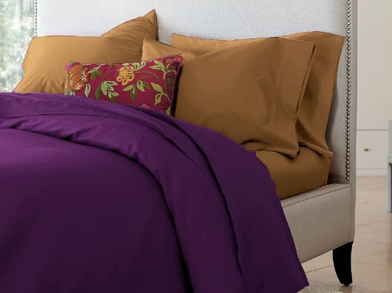 Ariete Casa Σετ Σεντόνια Βαμβακερά Περκάλι 250 TC King Size 240×260 - Homeport Μπεζ / Μωβ