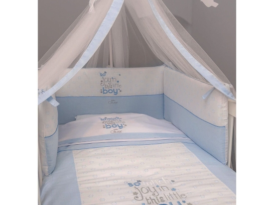 Βρεφικό Σετ Κούνιας 3τμχ Des.303 My Little Blue Joy Baby Oliver 100% Βαμβάκι