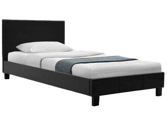 ΚΡΕΒΑΤΙ NEVIL PAKOWORLD 100X200 PU ΧΡΩΜΑ ΜΑΥΡΟ ΜΑΤ