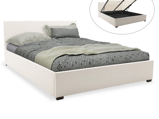 ΚΡΕΒΑΤΙ NORSE PAKOWORLD  PU ΛΕΥΚΟ ΜΕ ΑΠΟΘΗΚΕΥΤΙΚΟ ΧΩΡΟ 160X200ΕΚ