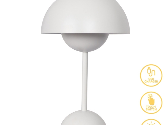 ΕΠΙΤΡΑΠΕΖΙΟ ΦΩΤΙΣΤΙΚΟ CREATIVE PAKOWORLD LED ΛΕΥΚΟ Φ18X30ΕΚ