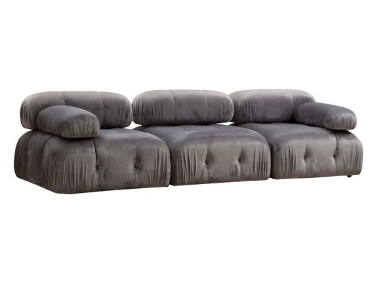 ΚΑΝΑΠΕΣ 3ΘΕΣΙΟΣ DIVINE ΒΕΛΟΥΤΕ ΣΕ ΧΡΩΜΑ ΓΚΡΙ 288X95X75ΕΚ