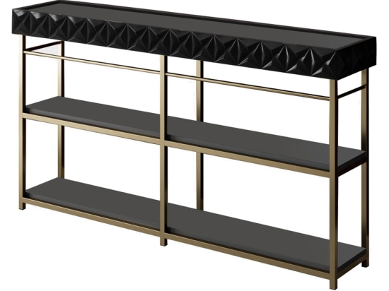 ΚΟΝΣΟΛΑ PWF-0629 PAKOWORLD ΑΝΘΡΑΚΙ-ΧΡΥΣΟ 152X32X83ΕΚ