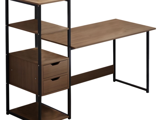 ΓΡΑΦΕΙΟ ZAYN ΙΙ PAKOWORLD ΜΕ ΡΑΦΙΕΡΑ-MDF ΚΑΡΥΔΙ-ΜΑΥΡΟ 107X40X110ΕΚ