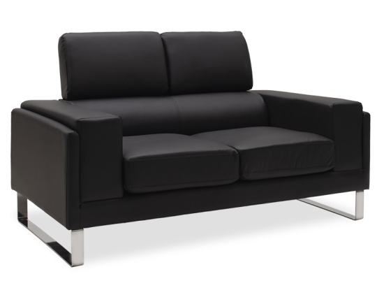 ΚΑΝΑΠΕΣ SHEA PAKOWORLD 2ΘΕΣΙΟΣ PU ΜΑΥΡΟ-INOX 158X80X87ΕΚ