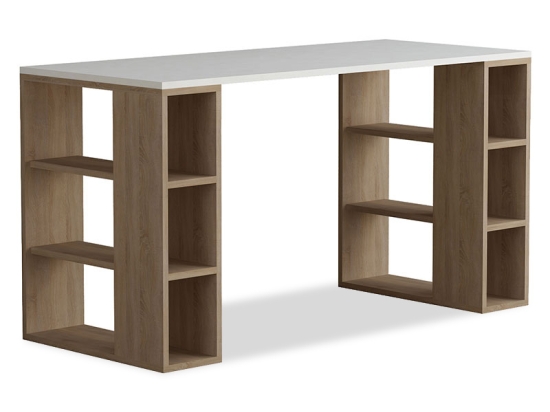 ΓΡΑΦΕΙΟ COLMAR PAKOWORLD ΧΡΩΜΑ ΛΕΥΚΟ -ΣΚΟΥΡΟ ΦΥΣΙΚΟ 140X60X75ΕΚ
