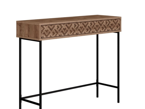 ΚΟΝΣΟΛΑ ELETTRA PAKOWORLD ΚΑΡΥΔΙ-ΜΑΥΡΟ 110X35.5X90ΕΚ