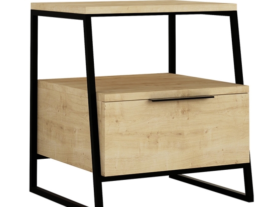 ΚΟΜΟΔΙΝΟ JOHANA PAKOWORLD ΜΑΥΡΟ-OAK 45X40X50ΕΚ