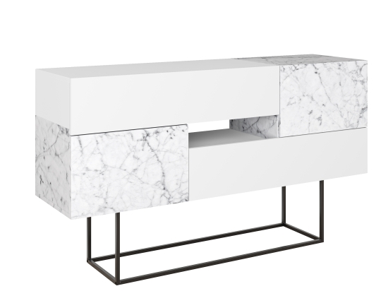 ΜΠΟΥΦΕΣ ROBERTA PAKOWORLD ΜΕΛΑΜΙΝΗΣ ΛΕΥΚΟ ΜΑΡΜΑΡΟΥ 145X40X82ΕΚ