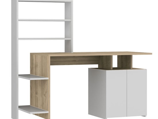ΓΡΑΦΕΙΟ ΜΕ ΒΙΒΛΙΟΘΗΚΗ MELIS PAKOWORLD ΧΡΩΜΑ ΛΕΥΚΟ-SONOMA 146X60X129ΕΚ