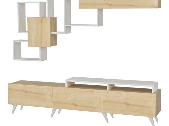ΣΥΝΘΕΤΟ ΣΑΛΟΝΙΟΥ ATICUS PAKOWORLD ΦΥΣΙΚΟ-ΛΕΥΚΟ 180X37X156ΕΚ