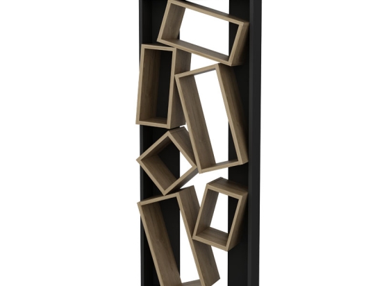 ΒΙΒΛΙΟΘΗΚΗ JAMEY PAKOWORLD SONOMA-ΜΑΥΡΟ 60X24X153,6ΕΚ